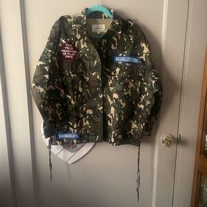 Moussy Beige and Teal Jacket